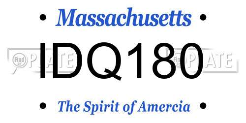 IDQ180 Massachusetts License Plate