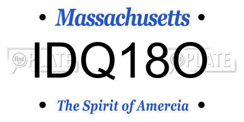 IDQ18O Massachusetts License Plate