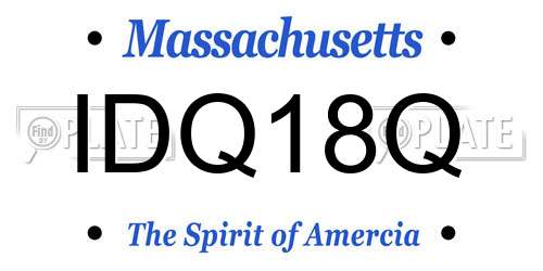 IDQ18Q Massachusetts License Plate