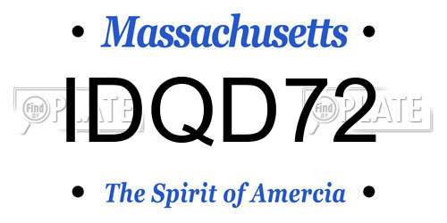 IDQD72 Massachusetts License Plate