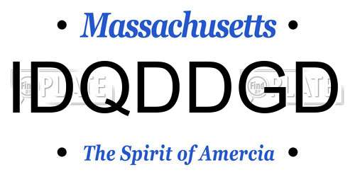 IDQDDGD Massachusetts License Plate