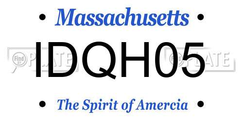 IDQH05 Massachusetts License Plate