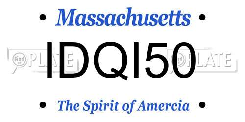 IDQI50 Massachusetts License Plate