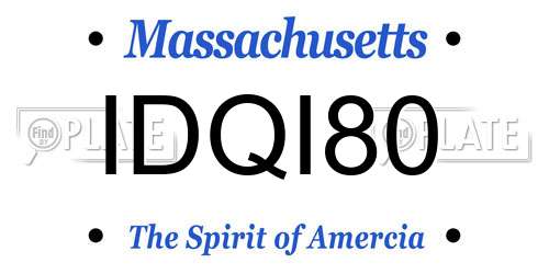 IDQI80 Massachusetts License Plate