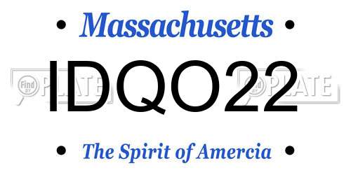 IDQO22 Massachusetts License Plate