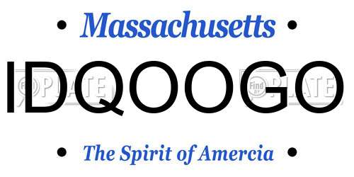IDQOOGO Massachusetts License Plate