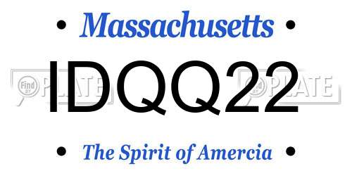 IDQQ22 Massachusetts License Plate
