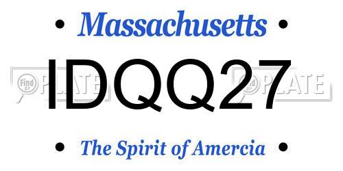 IDQQ27 Massachusetts License Plate