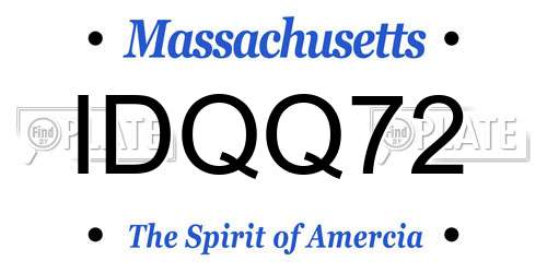 IDQQ72 Massachusetts License Plate