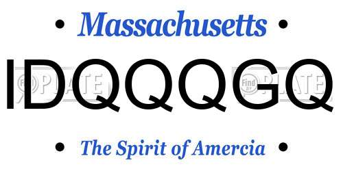 IDQQQGQ Massachusetts License Plate