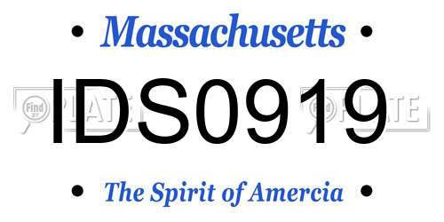 IDS0919 Massachusetts License Plate