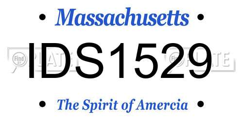 IDS1529 Massachusetts License Plate