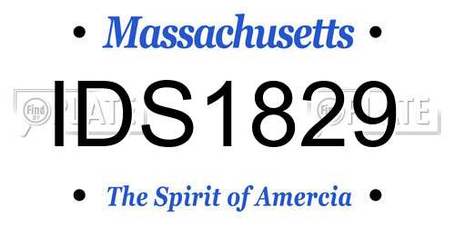IDS1829 Massachusetts License Plate