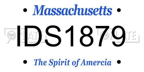 IDS1879 Massachusetts License Plate
