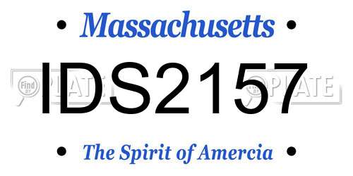IDS2157 Massachusetts License Plate