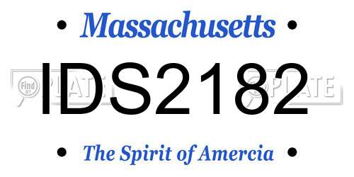 IDS2182 Massachusetts License Plate