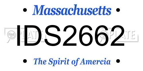 IDS2662 Massachusetts License Plate