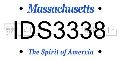 IDS3338 Massachusetts License Plate