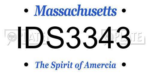 IDS3343 Massachusetts License Plate