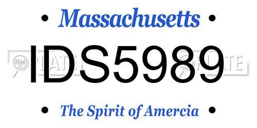 IDS5989 Massachusetts License Plate