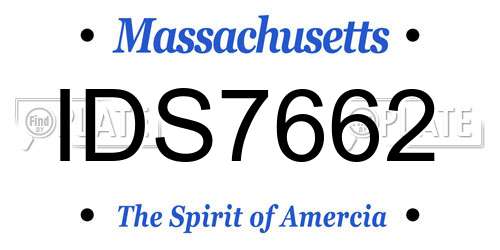 IDS7662 Massachusetts License Plate
