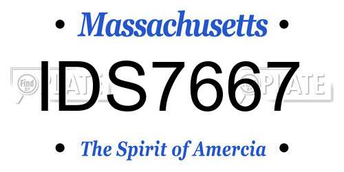 IDS7667 Massachusetts License Plate