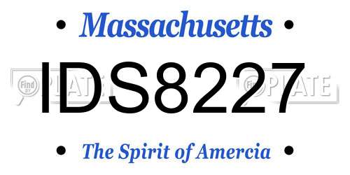 IDS8227 Massachusetts License Plate