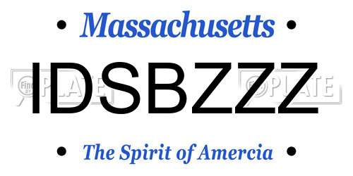 IDSBZZZ Massachusetts License Plate