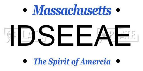IDSEEAE Massachusetts License Plate