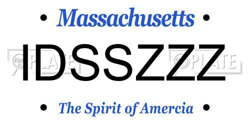 IDSSZZZ Massachusetts License Plate