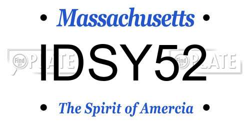 IDSY52 Massachusetts License Plate