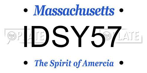 IDSY57 Massachusetts License Plate