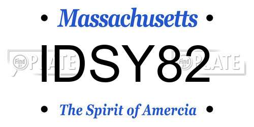 IDSY82 Massachusetts License Plate