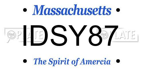 IDSY87 Massachusetts License Plate