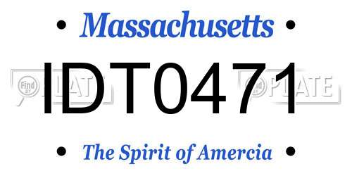 IDT0471 Massachusetts License Plate