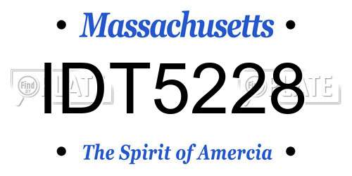 IDT5228 Massachusetts License Plate