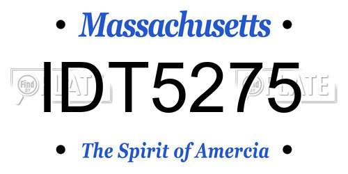 IDT5275 Massachusetts License Plate