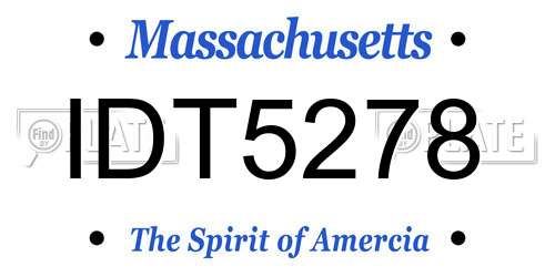 IDT5278 Massachusetts License Plate
