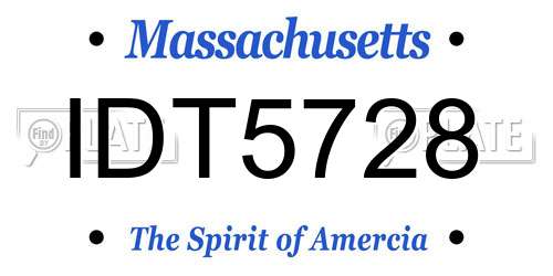 IDT5728 Massachusetts License Plate