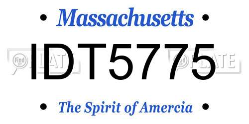 IDT5775 Massachusetts License Plate