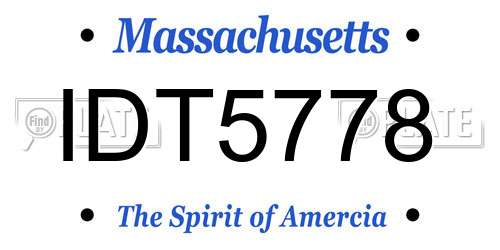 IDT5778 Massachusetts License Plate