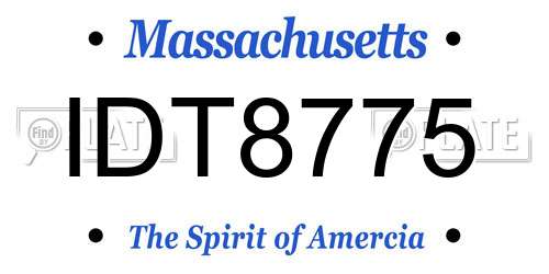 IDT8775 Massachusetts License Plate