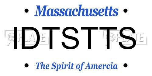 IDTSTTS Massachusetts License Plate