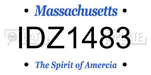 IDZ1483 Massachusetts License Plate