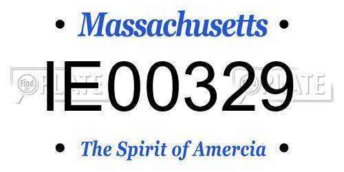 IE00329 Massachusetts License Plate