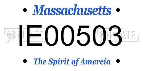 IE00503 Massachusetts License Plate