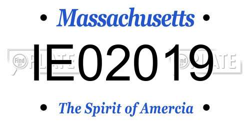 IE02019 Massachusetts License Plate
