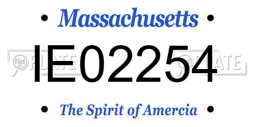 IE02254 Massachusetts License Plate