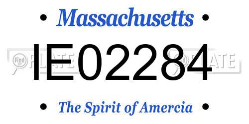 IE02284 Massachusetts License Plate