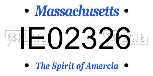 IE02326 Massachusetts License Plate